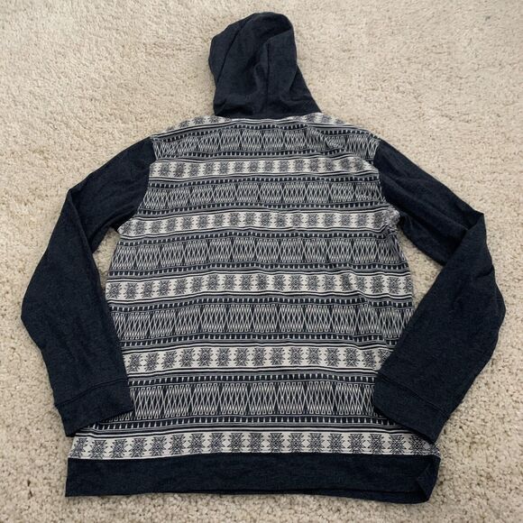 VOLCOM T-Shirt Mens Sz Small True To This Hooded Tee Long Sleeve Blue - Picture 5 of 6